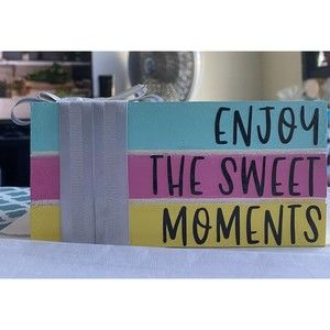 Faux stacking books Enjoy The Sweet Moments home table top decor